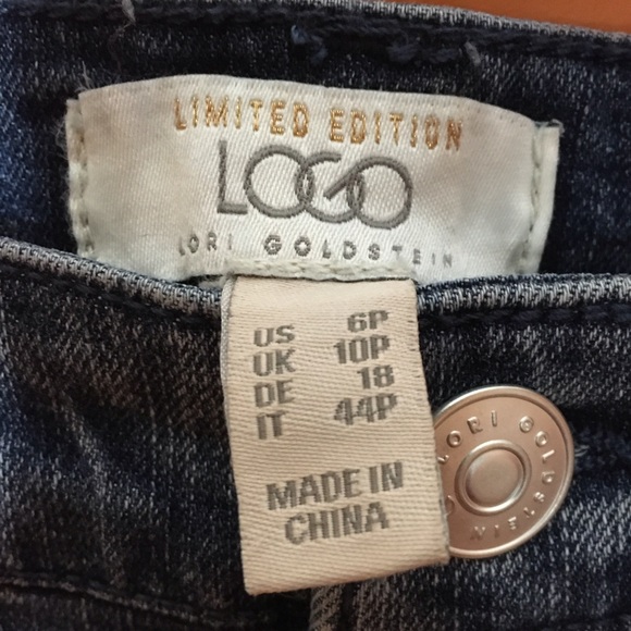 LOGO by Lori Goldstein Limited Edition Velvet Patchwork Jeans Medium Wash 6P - Picture 4 of 11